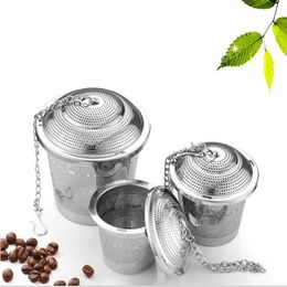 Tea Filter Infuser Durable 3 Sizes Silver Reusable 304 Stainless Mesh Herbal Ball Tea Strainer Teakettle EEA1087-2