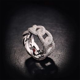 Handmade Lovers Cross Promise ring 925 Sterling silver Pave 5A Cz Party wedding band rings for women Men Hiphop Jewellery