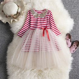 New Baby Girls Faux deux Party robe bébé fille printemps automne Vêtements Tutu