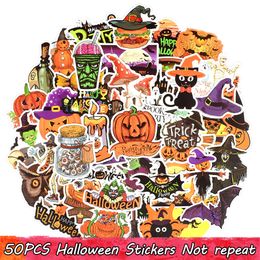 50 PCS Waterproof Halloween Vinyl Stickers for Kids Teens to DIY Laptop Tablet Water Bottle Guitar Bike Car Home Party Decoration