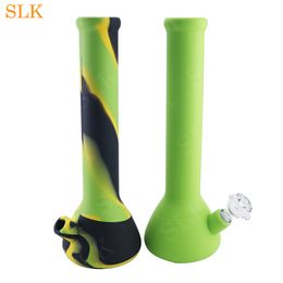 New silicone water pipe bongs Portable silicone water pipes oil dabs rig with glass bowl and downstem for smoking smoke unbreakable bubbler