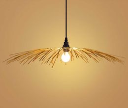 Бамбуковая плетеная ротанговая крышка подвесной светильник деревенский Азиатский арт деко подвесной потолочный светильник Suspendu для ресторана столовая LLFA