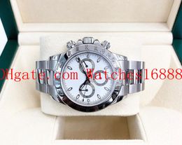 High Quality Mens Watch Stainless Steel Bracelet 40MM 116520 no Chronograph Movement Machinery Automatic Mens Wrist Watches Including box