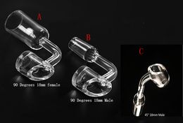 Glass Quartz Banger Thick 90&45 Degrees oil rig dab rigs Domeless club nail 14mm 18mm by epackage free shipping