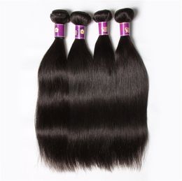 50% rabatt! Toppkvalitet 100% Human Hair Weft Bundles Obehandlat Billiga Brasilianska Peruanska Malaysiska Indiska Straight Hair Weaves 4 Bundlar