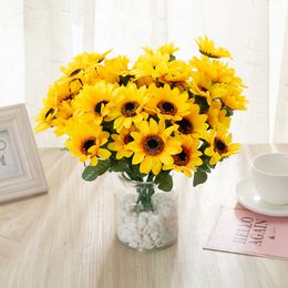 29 Cm Length 7 Branch Sunflower Flower Fake Silk Flower Artificial Flower For Wedding Diy Holiday Party Decoration Home Room Decor 38