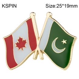 Canada & Pakistan friendship Flag Lapel Pin Flag Badge Lapel Pins Badges Brooch KS-2025