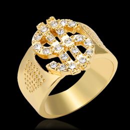 Classic Hip Hop Rock US Dollar Sign Hollow Rings for men Jewelry gift