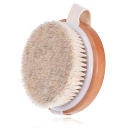 Soft Horsehair Bath Brush for Women Cellulite Circulation SPA Massage Brush Shower Brush with Wood Handle