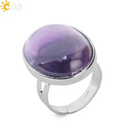 Reiki Natural Gem Stone Finger Ring for Men Women Pink Quartz Tiger Eye Lapis Lazuli Black Obsidian Party Rings Jewelry E832