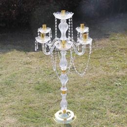 New style acrylic crystal wedding Golden Tall Trumpet Vases for Wedding best0644