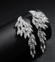 2020 Elegant Angel Wings Rhinestones Wedding Earrings For Bride Jewelry Designer For Prom Evening Free Shipping High Quality