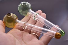 12cm long with 12mm OD Ball 30mm Colourful New Arrival Smoking glass oil burner Pipes Somking Hand Pipe For Tobacco