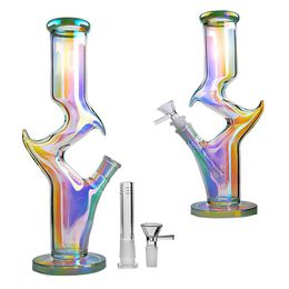 12 inch Tall New Colourful Bending Tube Hookah Glass Bong for Smoking Glass Water Pipe Oil Rig Wax Herb Tobacco Pipes Heady Bongs Top Sale