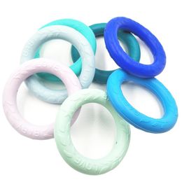 Round Ring Bracelet Food Grade Silicone Teether Beads for Nursing Baby Teethers Chew Teething Jewellery Toys Pendants Gift