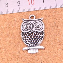 61pcs Charms hollow owl Antique Silver Plated Pendants Making DIY Handmade Tibetan Silver Jewelry 32*19mm