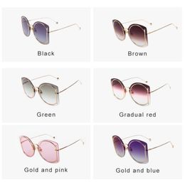 Women Round Colours 2021 Sunglasses New Big For Glasses 6 Designer UV400 Sun Frame Luxury Eyeglasses Metal Ugttv