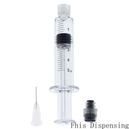 New Luer Lock Syringe with 27G Tip Head 5ml (Gray Piston) Injector for Thick Co2 Oil Cartridges Tank Clear Color Cigarettes Atomizers