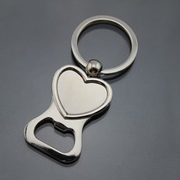 Creative Metal Heart Shape Beer Bottle Opener Keychain Stainless Steel Beer Bottle Opener Keyring Key Chain RRA2862