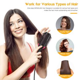 Um passo pêlos secador escova cabelo alisador de cabelo secadores de sopro elétricos com pente de cabelo ar ondulação de ferro