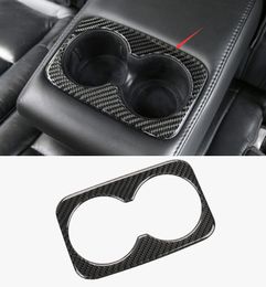 Carbon Fibre Rear Water Cup Holder Panel Trim Fit For Jeep Grand Cherokee 2014-2017