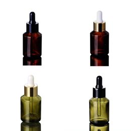 30ml Empty Glass Essential Oil Bottle with Dropper Women Makeup Tools Silver Gold Lid Portable Travel Fast Shipping F3381