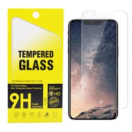 For iphone 12 11 mini Pro Max XS Max XR 8 Plus Tempered Glass Screen Protector 2.5D 9H with package For Samsung