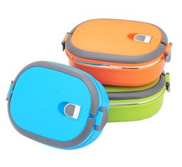 Thermal Insulated Food Container Lunch Box for Student Stainless Steel 1 Layer Multi Colour High Quality Home Supplies SN3541