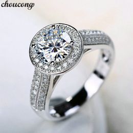 choucong Bridal Fine Crown Ring 2ct Sona Zircon Cz 925 Sterling Silver Engagement Wedding Band Rings for women men Jewellery Gift