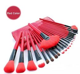 New Arrival high quality Makeup Brushes 24pcs set with PU bag 5 Colours available Pro makeup tools for eyeshadow highlighter drop shipping