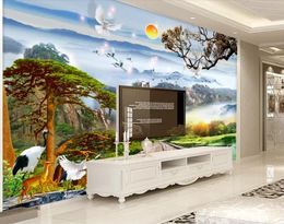 Custom Mural Wallpaper 3D Soft Chinese landscape painting, beautiful lan Luxury Wall Paper Hotel Living Room TV Backdrop Murales De Pared 3D