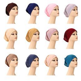 Muslim Women Inner Hijab Headscarf Cap Islamic Modal Underscarf Hats Hot Ninja Scarf Ramadan Stretch Cotton Bonnet Caps YP772