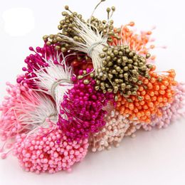 Wholesale- 1 Bundle= 90PCS Artificial Flower Double Heads Stamen Pearlized Craft Cards Cakes Decor Floral for home wedding party decor