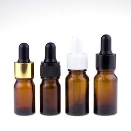 765Pcs Lot Thick Amber Glass Bottles 5ml 10ml Eye Dropper Vial for Essential Oils and Aromatherapy