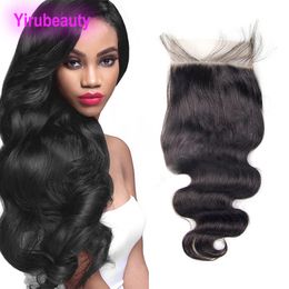 Peruvian Human Hair 6X6 Lace Closure With Baby Hair 12-24inch Natural Color Body Wave 6*6 Baby Hairs