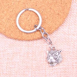 New Keychain 23*17mm angrily tiger head Pendants DIY Men Car Key Chain Ring Holder Keyring Souvenir Jewellery Gift