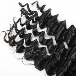 the cuticle UK - Human Hair Bulk Extension Brazilian Natural Black Cuticle Aligned 8 To 32 Inch Wholesale 100g Kinky Curly Deep Wave