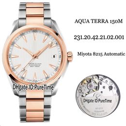 New Drive 150M 231.20.42.21.02.001 Two Tone Rose Gold Silver Texture Dial Miyota 8215 Automatic Mens Watch 41.5mm Watches Puretime E13d4