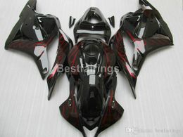 injection Moulding 100 fit for honda fairings cbr 600rr 09 10 11 red flames black fairing kit cbr600rr 2009 2010 2011 xs09