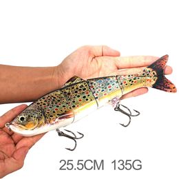 Sert Balıkçılık Yemler D4C Büyük Boy 250mm 145g Sert Plastik Çok Eklemli Yüzmek CrankBaitFishingLure 4 Bölümler