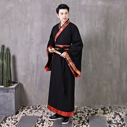 Chinese Ancient Man Robe black Hanfu Cosplay for Male Traditional Costume Show TV film Stage Performance wear