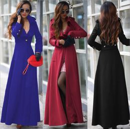 Avrupa Amerika sonbahar kış moda etek rüzgarlık kadın yün kaşmir ceket artı uzun ceket toka Yeni bir