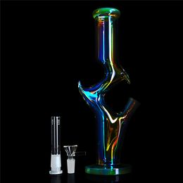 Unique Glass Bong Thick Glass Bong Recycler 18MM Joint Bowl Smoking Collector Oil Rigs Glass Beaker Bong Straight Thick Base New Hookah