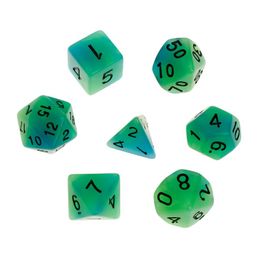 7pcs/set Luminous Polyhedral Sided Dice D4 D6 D8 D10 D12 D20 Set For Dungeons & Dragon D&D RPG Poly Game