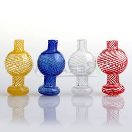 New Beracky Striped Glass Bubble Carb Cap Colorful 25mmOD Heady Glass Caps For Beveled Edge Quartz Banger Nails Oil Rigs