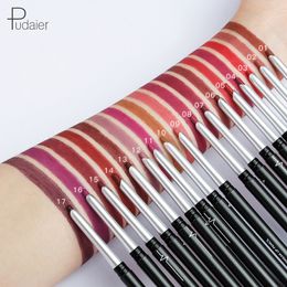 Pudaier 17 Colors Silky Matte Lipliner Long Lasting Moisturizer Women Lip Liner Pencil Waterproof Eyeshadow Liner Pen Nude Lip Cosmetic