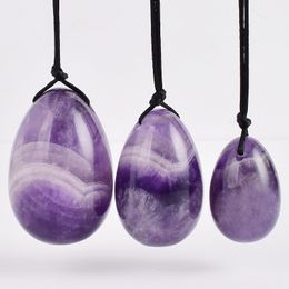 Natural Crystal Amethyst Quartz Yoni Eggs for Woman Vagina Healing Massage Crystal Natural Power Stone Yoni Egg Sex Toy