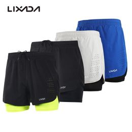 Lixada Quick Drying Shorts Men Sport Running Gym Men's Sports Shorts with Longer Liner Fitness Training Exercise Jogging