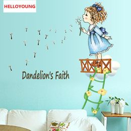 DIY Home Decorative The Cute Girl Bedroom Wall Stickers Waterproof Rural Wallpapers Mural All-match Style