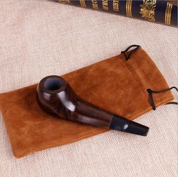 New Type Chicken Leg Palm Pipe Black Sandalwood Straight Filtration Pipe Wood Old-fashioned Small Pipe